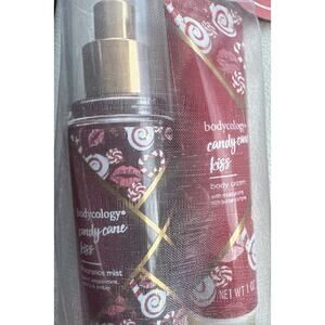 Bodycology Candy Cane Kiss Body Cream & Body Mist 2oz New Gifts Sets Perfume